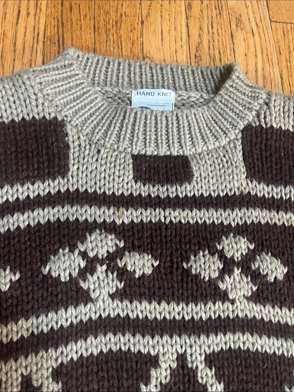 Vintage Hand Knit Acrylic Chunky Knit Sweater - Picture 2 of 6
